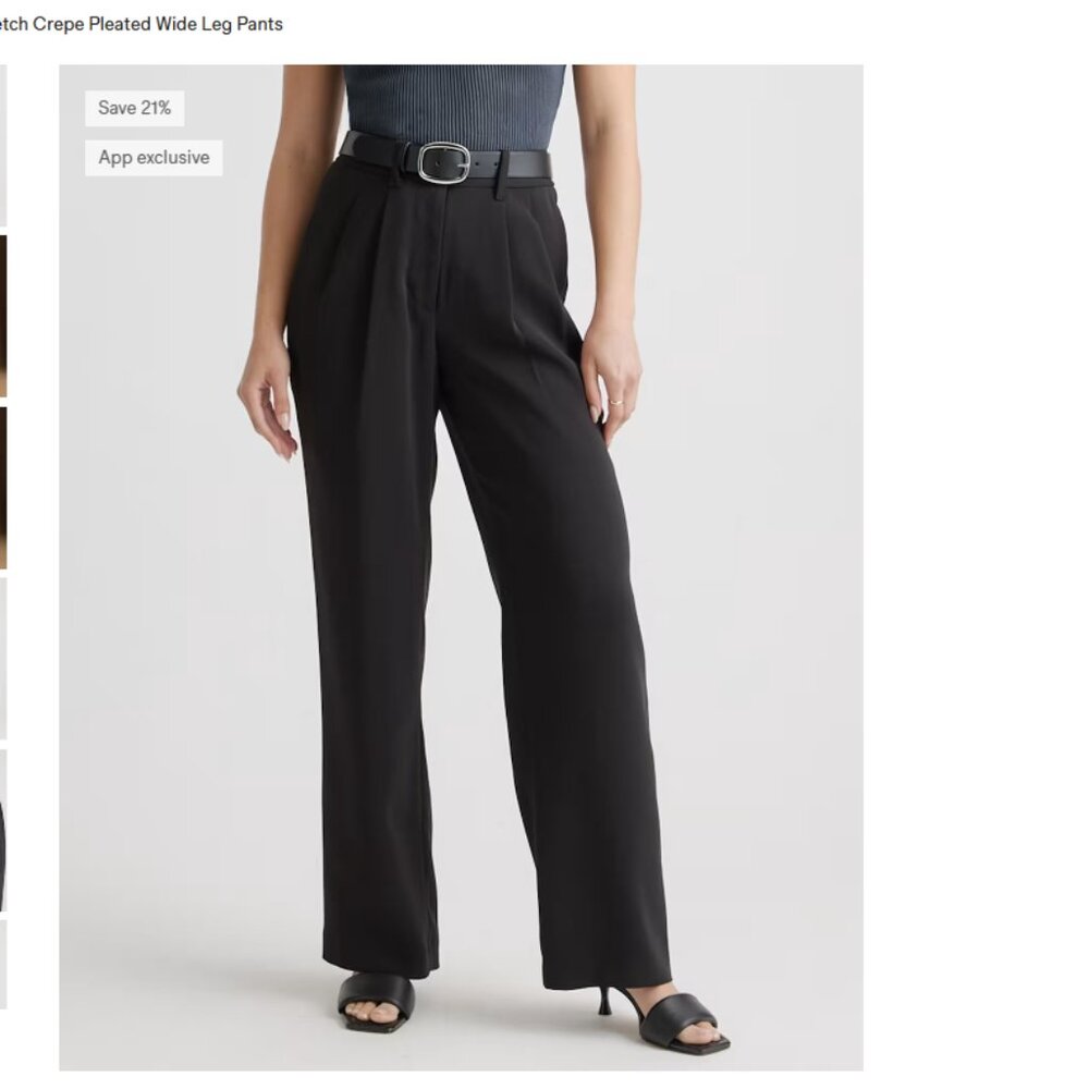 NWT Quince Stretch Crepe Pleated Wide Leg Pants Size 2